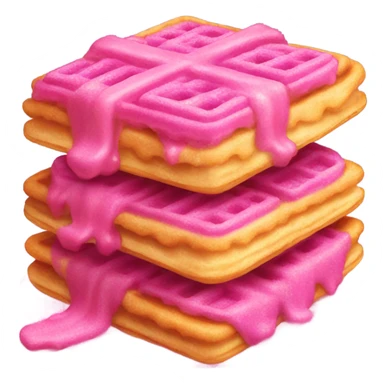 Stack of waffles that are pink with glitter  sticker