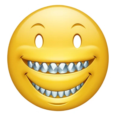 Smiley face with diamond grillz  sticker