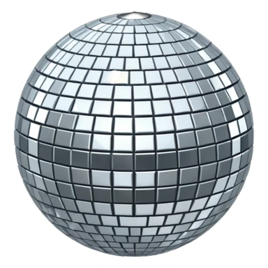 silver sparkling disco ball sticker