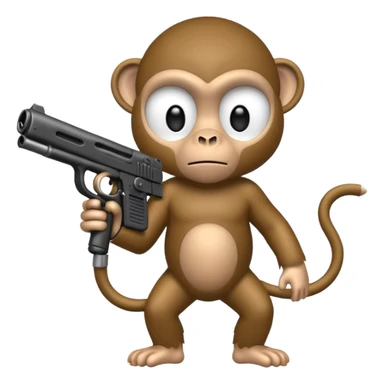 Monkey gangster holding an uzi gun sticker
