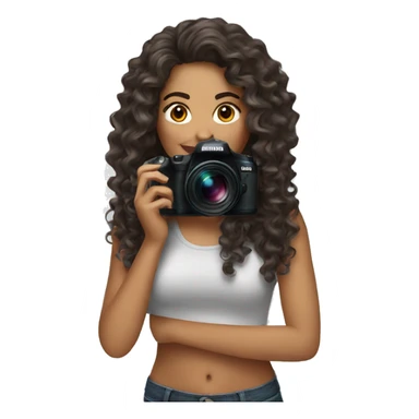 Latina photographer long curly hair sticker