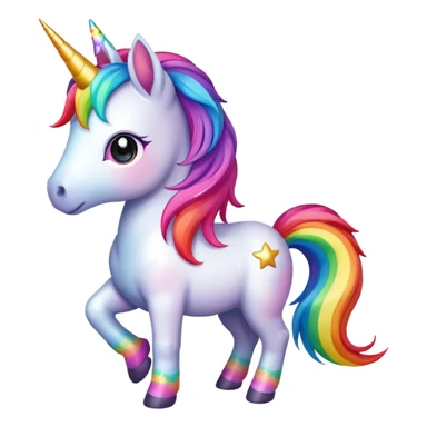Chibi colorful unicorn  sticker