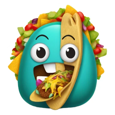 a bean eating a taco sticker