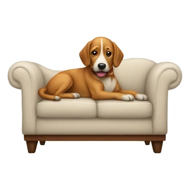 a couch with a dog on it sticker
