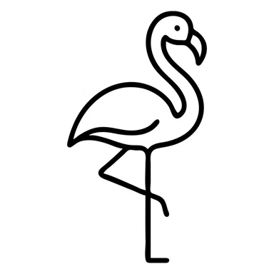 flamingo, simple and recognizable modern icon, clean lines, minimal detail sticker