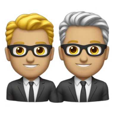 2 business men as superheroes sticker