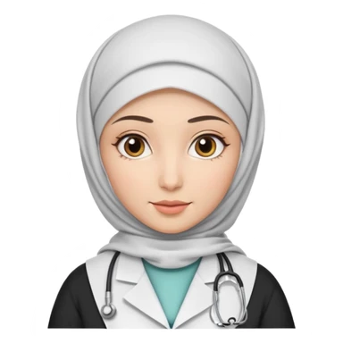 Hijab white doctor dress sticker