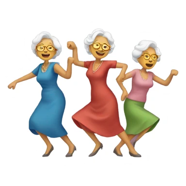4 old ladies dancing in a club sticker