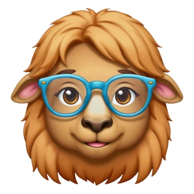 camel face with colored hair and glasses sticker