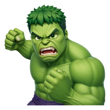 angry Hulk smashing with fists sticker