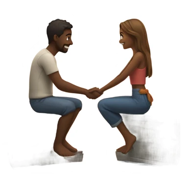 Couple getting engaged over a sunset on a boat sticker