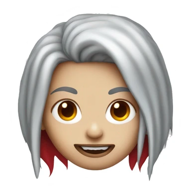 Female vampire with long bright red hair and fangs  sticker