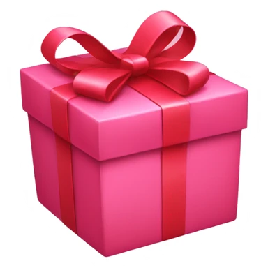 Red gift with pink bow sticker