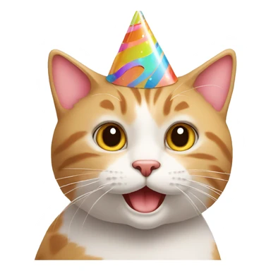 cat with birthday hat sticker