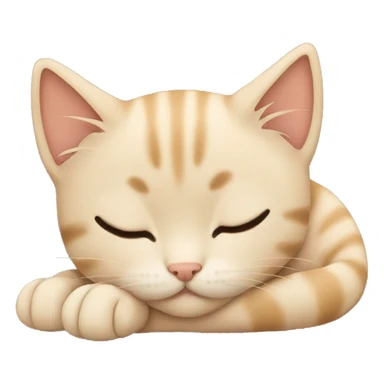 Sleeping beige kitten sticker