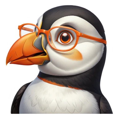 Puffin wearing glasses very angry  sticker
