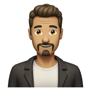 Tan man with goatee and dark hair with a comb over sticker