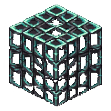 3D geometric cube blocks in different colors sticker