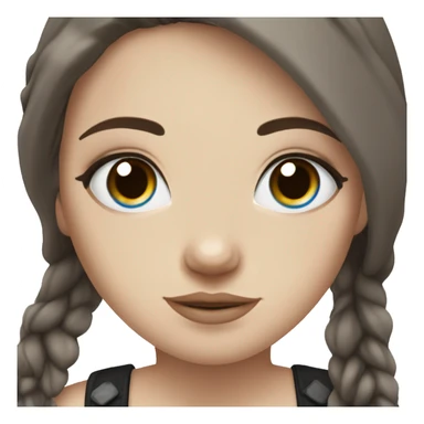 beautiful white girl with tattoos, with long dark brown hair and blue eyes sticker