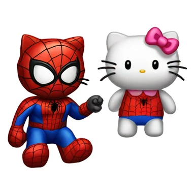 Spider man and hello kitty sticker