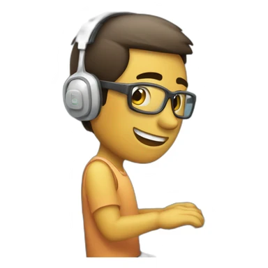 chico usando computadora sticker