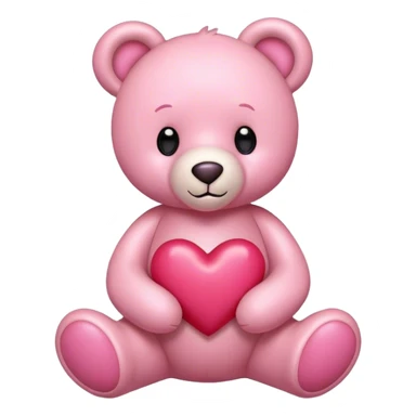 pink cute teddy bear sending hearts and love sticker