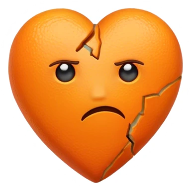 Orange broken heart  sticker