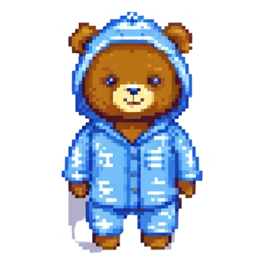 bear in blue pajamas sticker
