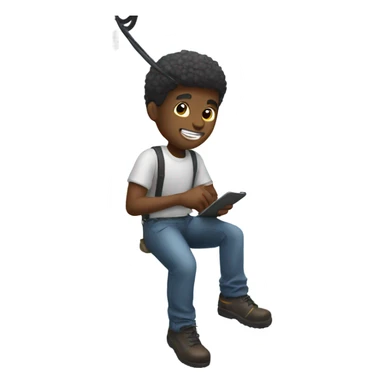 Black guy working on a telephone pole  sticker