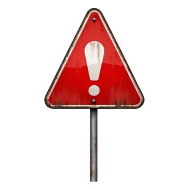 Make a red danger sign with a pole sticker