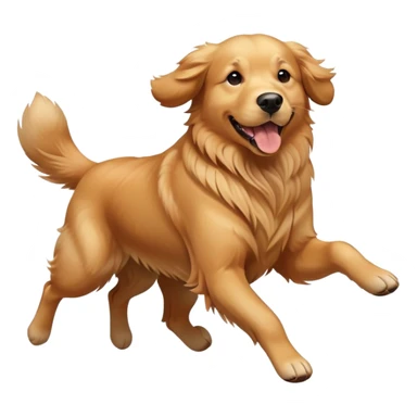 Golden retriever dog running at full speed sticker