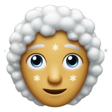 The Emoji with stars on the eyes but instead of stars there are snowflakes.  sticker