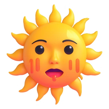 crying sun with visible tears sticker