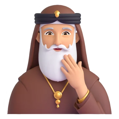 Middle Eastern wise man stroking beard in contemplation sticker