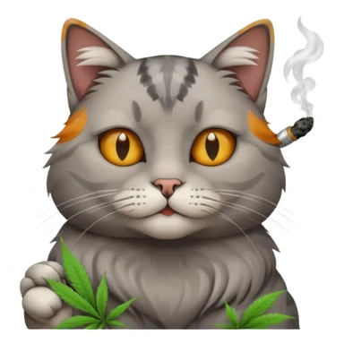 cat smoking marijuana sticker