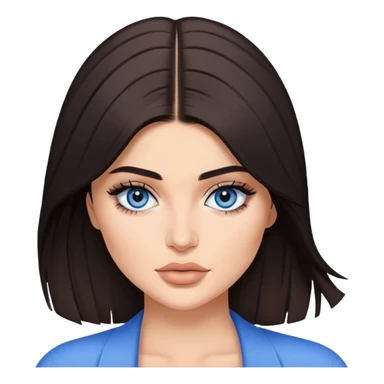 brunette kylie jenner with blue eyes sticker