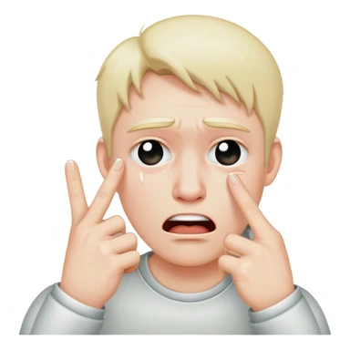 Crying with two middle fingers up sticker