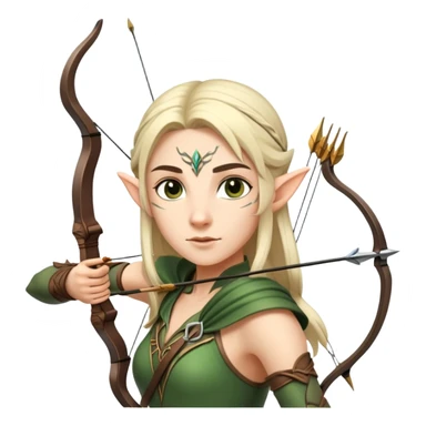 elven archer with bow and arrow sticker