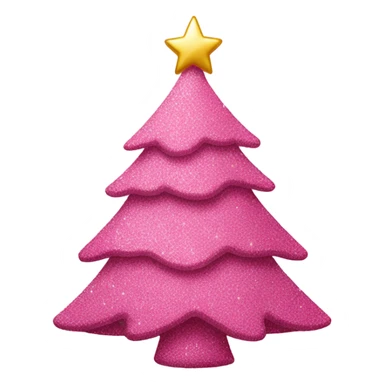 Pink Christmas tree with glitter sticker