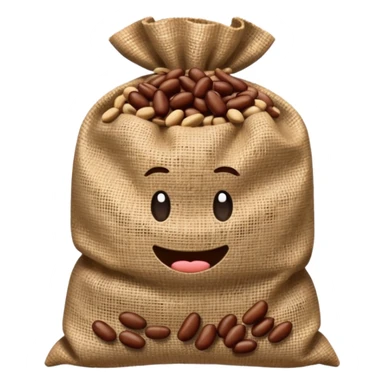 bag of beans sticker