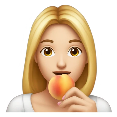 Hungry Giorgia Meloni with a peach sticker