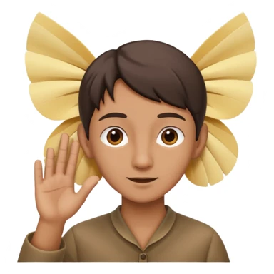 orecchio grande con mano dietro che lo sventola sticker