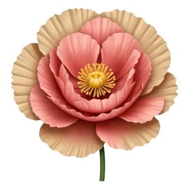 Carnation poppy beige light rose sticker