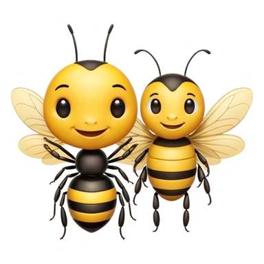 Ant in love with bumblebee  sticker