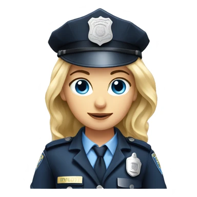 Blonde Police Woman with Blue eyes sticker