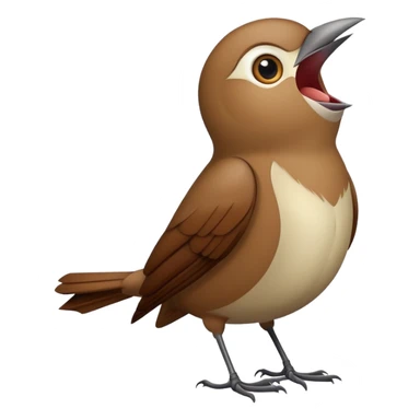 nightingale bird singing with open beak sticker