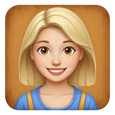 Women painting smilling sticker