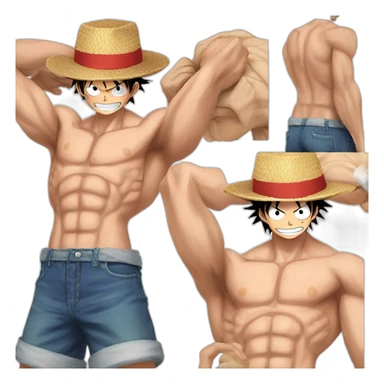 Monkey D. Luffy muscler torse sticker