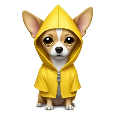 Chihuahua in a yellow raincoat sticker