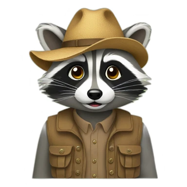 Raccoon dressed in the countryside sticker
